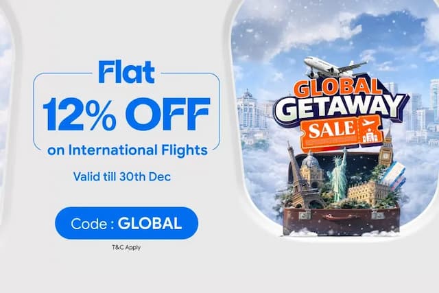 Get Flat 12% Off on Flights with no minimum booking amount Get Flat 12% Off on Flights with no minimum booking amount