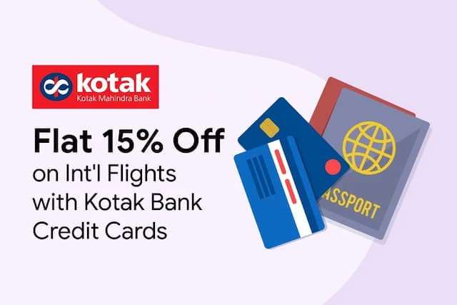 Flat 15% Off on International Flights with Kotak Bank Visa Signature, Visa Infinite and Rupay Select Flat 15% Off on International Flights with Kotak Bank Visa Signature, Visa Infinite and Rupay Select