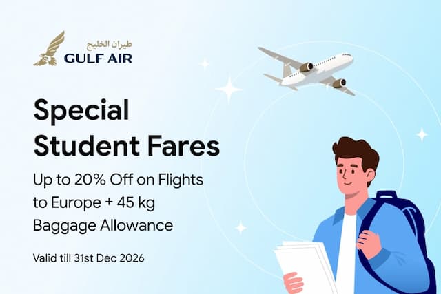 Special Student Fares with Gulf Air Special Student Fares with Gulf Air