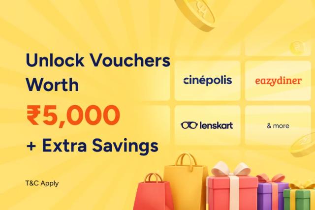 Book a flight & unlock Vouchers Worth ₹5,000 + Extra Savings Book a flight & unlock Vouchers Worth ₹5,000 + Extra Savings