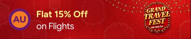 Up to 15% Off on Domestic Flights with AU Bank Credit Cards
